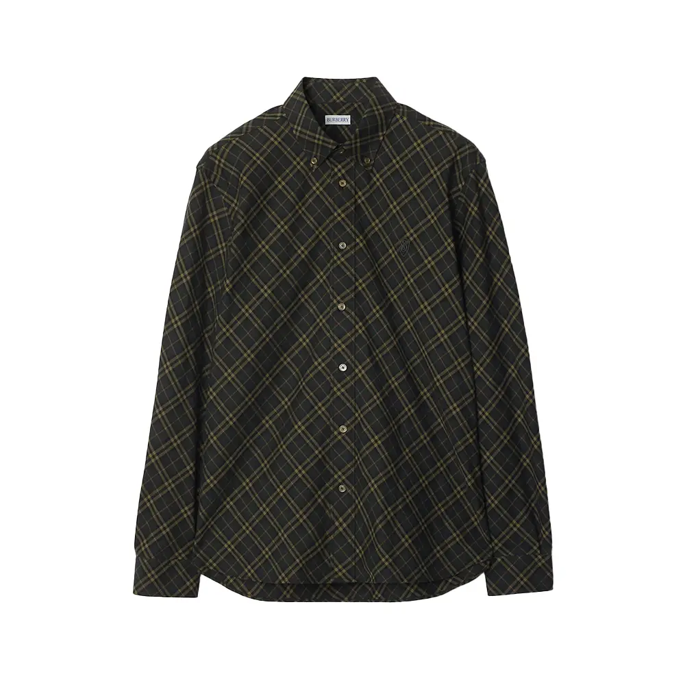 Tシャツ・カットソー Burberry SS25 'B Shield' check shirt (8106190 SANDIPCHECK) Cropped Check Cotton Shirt in Sand - Women | Burberry® Official