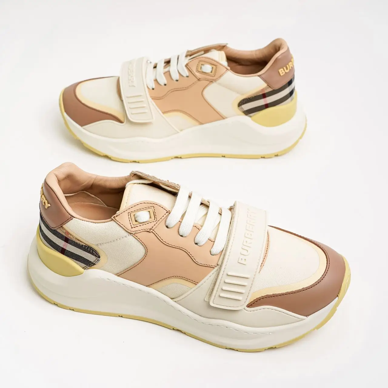 Burberry gold sneakers clearance