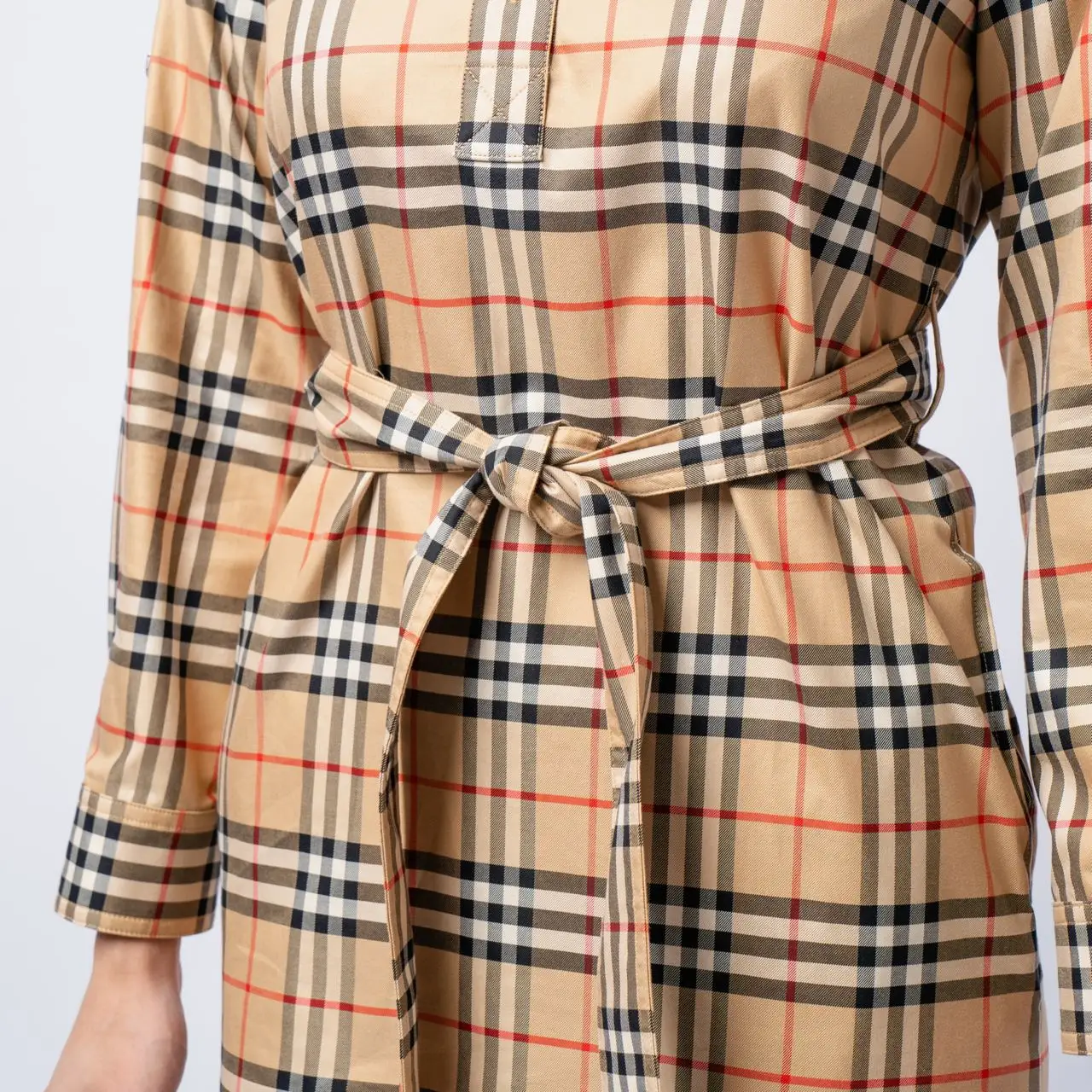 ワンピース BURBERRY ARCHIVE BEIGE COTTON SHIRT DRESS Burberry Check Cotton Shirt Dress Archive Beige – voilà.id
