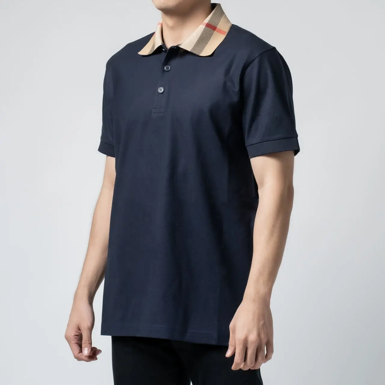 Burberry check collar polo mens clearance