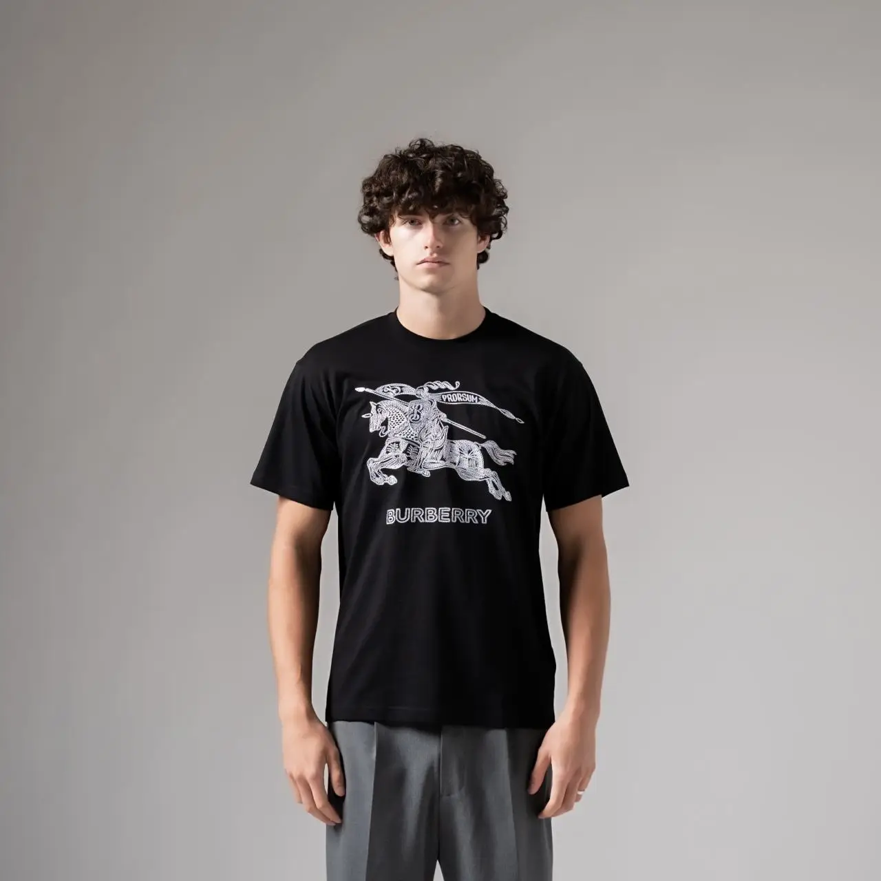 Burberry EKD Embroidered Lined Cotton T-Shirt Black – voilà.id
