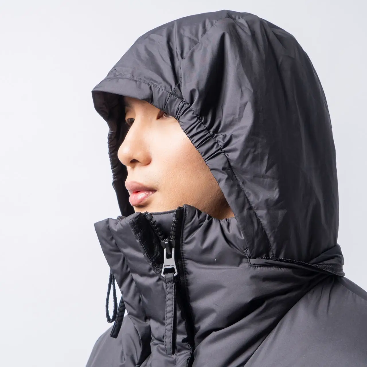 Burberry Packaway Hood Horseferry Print Parka Jacket Black