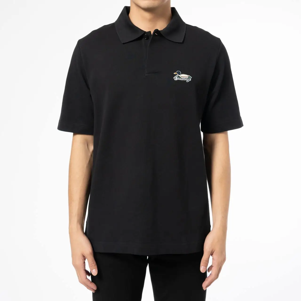 トップス BURBERRY black polo shirts swag archive Burberry Archival Duck Graphic and Logo Cotton Polo Shirt Black