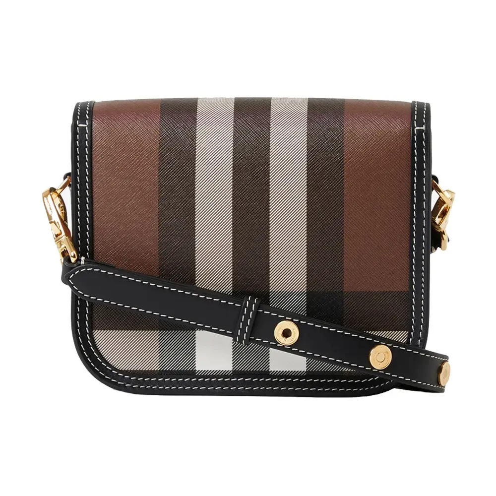 【BURBERRY】CHECK MEDIUM ELIZABETH BAG Burberry Check and Leather Elizabeth Bag Medium Dark Birch