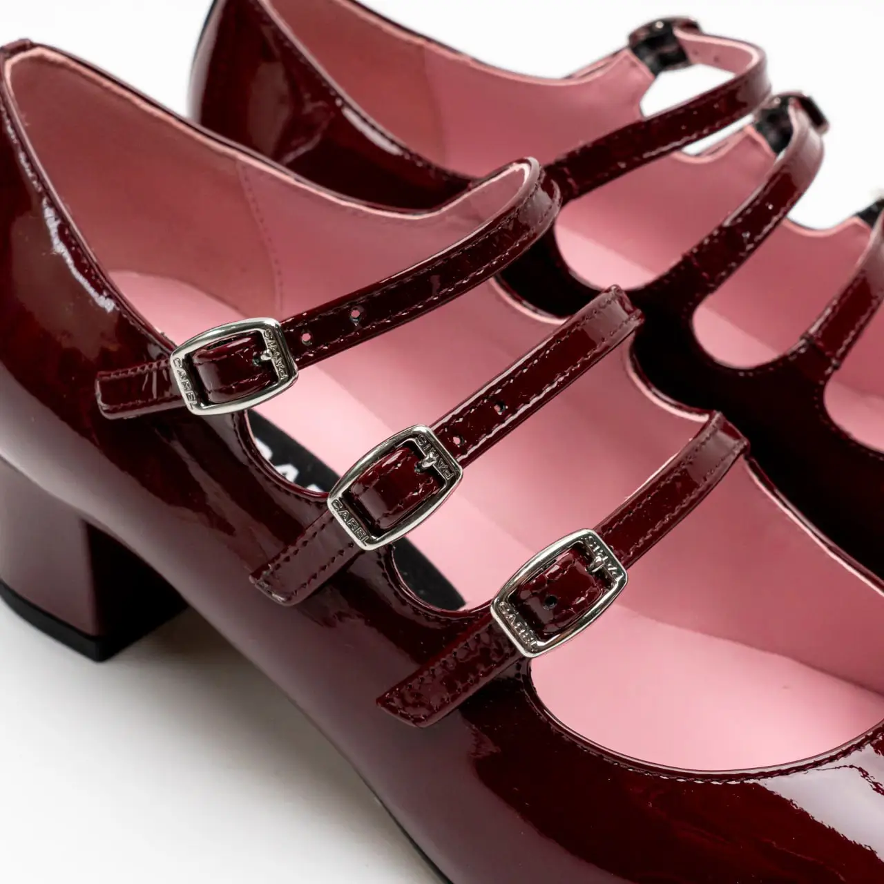 Carel Paris Kina 40 Mary Janes Patent Leather Burgundy
