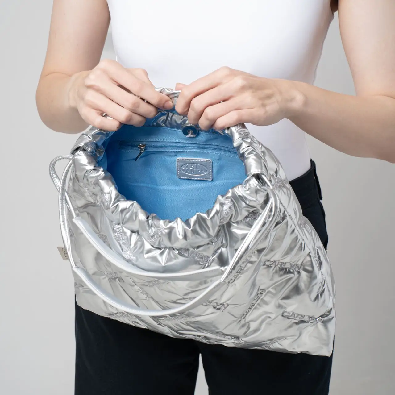 ★CARLYN★ Twi 4colors H73305020 Carlyn Twee Tote Bag Silver – voilà.id