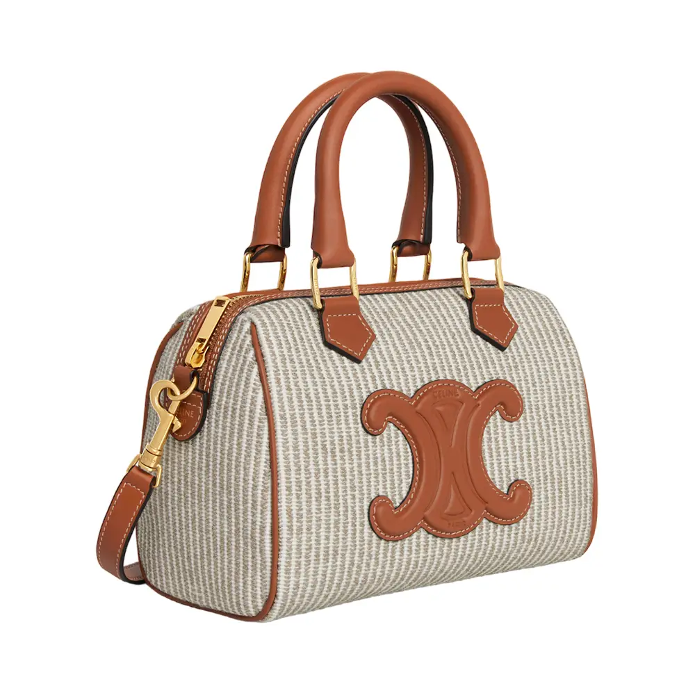 Celine Small Boston Cuir Triomphe Bag Beige – voilà.id