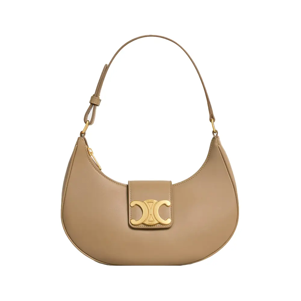 Celine Ava Triomphe Bag Soft Smooth Calfskin Smoked Brown