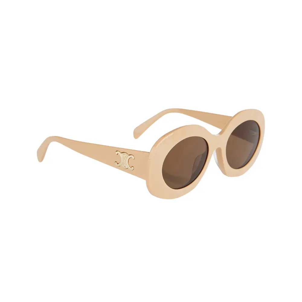 Celine Triomphe 14 Sunglasses in Acetate Nude Brown Lens