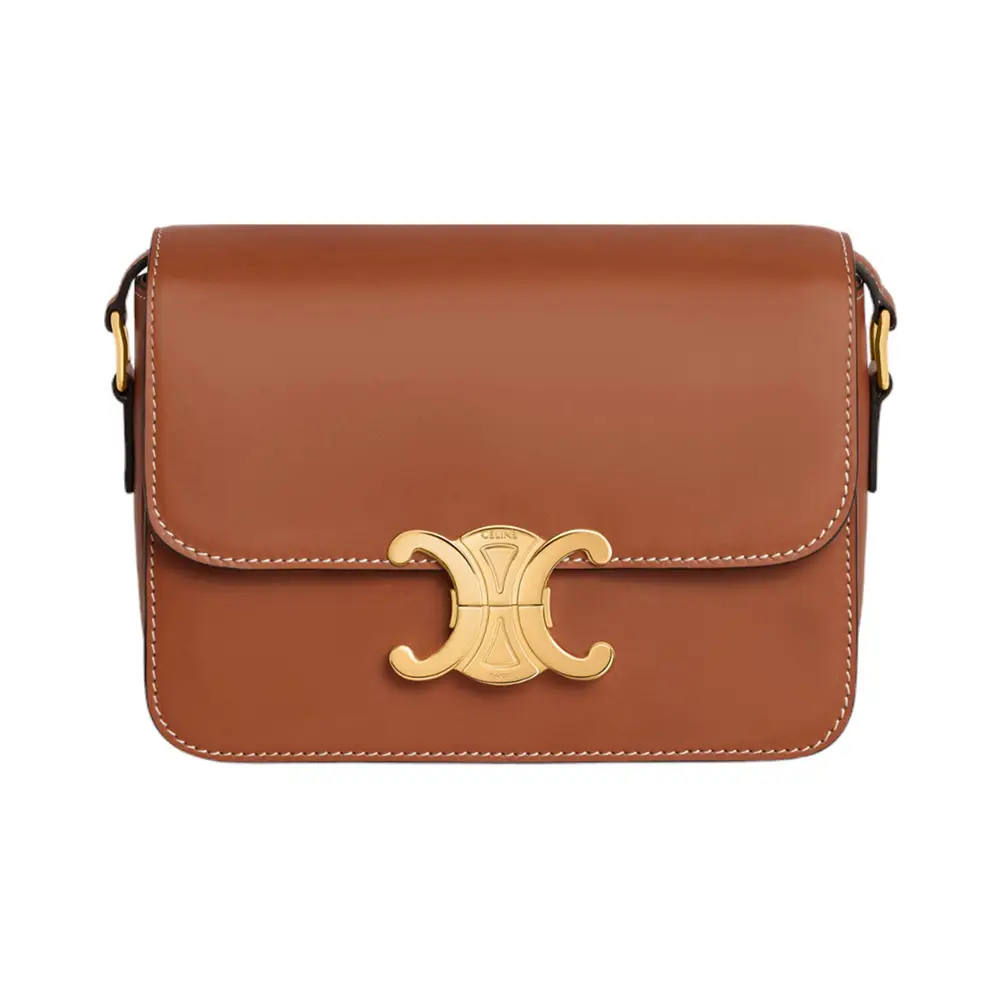 Celine Triomphe Bag Teen Triomphe Bag Natural Calfskin Tan Ghw