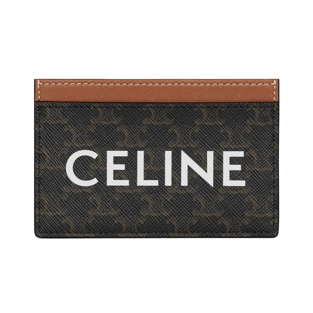 ☆☆CELINE☆☆ Celine Card Wallet Triomphe Sunset 10B702GE2 CARD HOLDER TRIOMPHE IN Shiny calfskin - BLACK | CELINE
