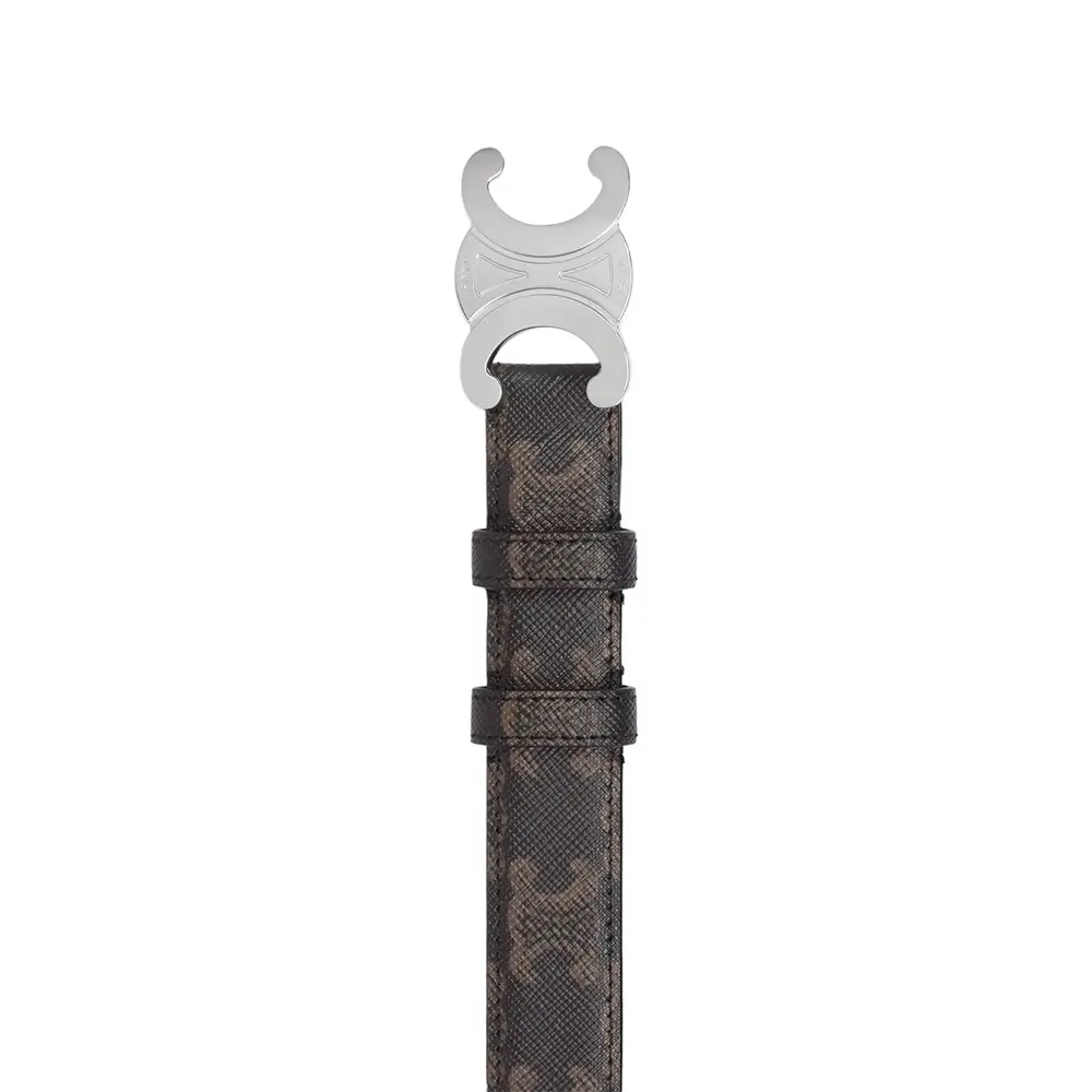 Celine Medium Triomphe Canvas Belt 25mm Brown Black – voilà.id