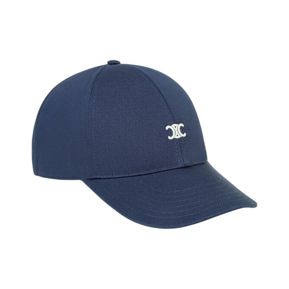 【★希少★】CELINE CAP INDIGO triomphe baseball cap IN GABARDINE COTON WASHED - INDIGO