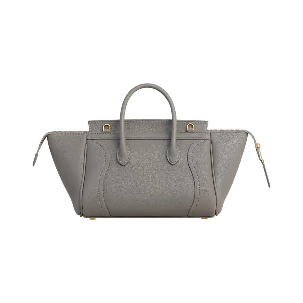 CELINE グレー ウールジレ/ワンピース サイズ38 Celine Little Luggage in Grained Calfskin Light Graphite Ghw
