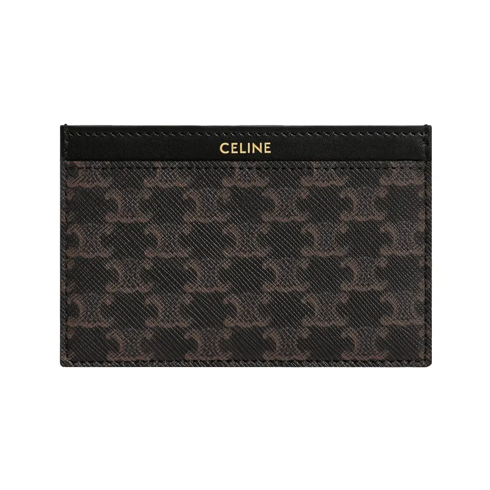 Celine Card Holder Triomphe Canvas and Calfskin Black – voilà.id