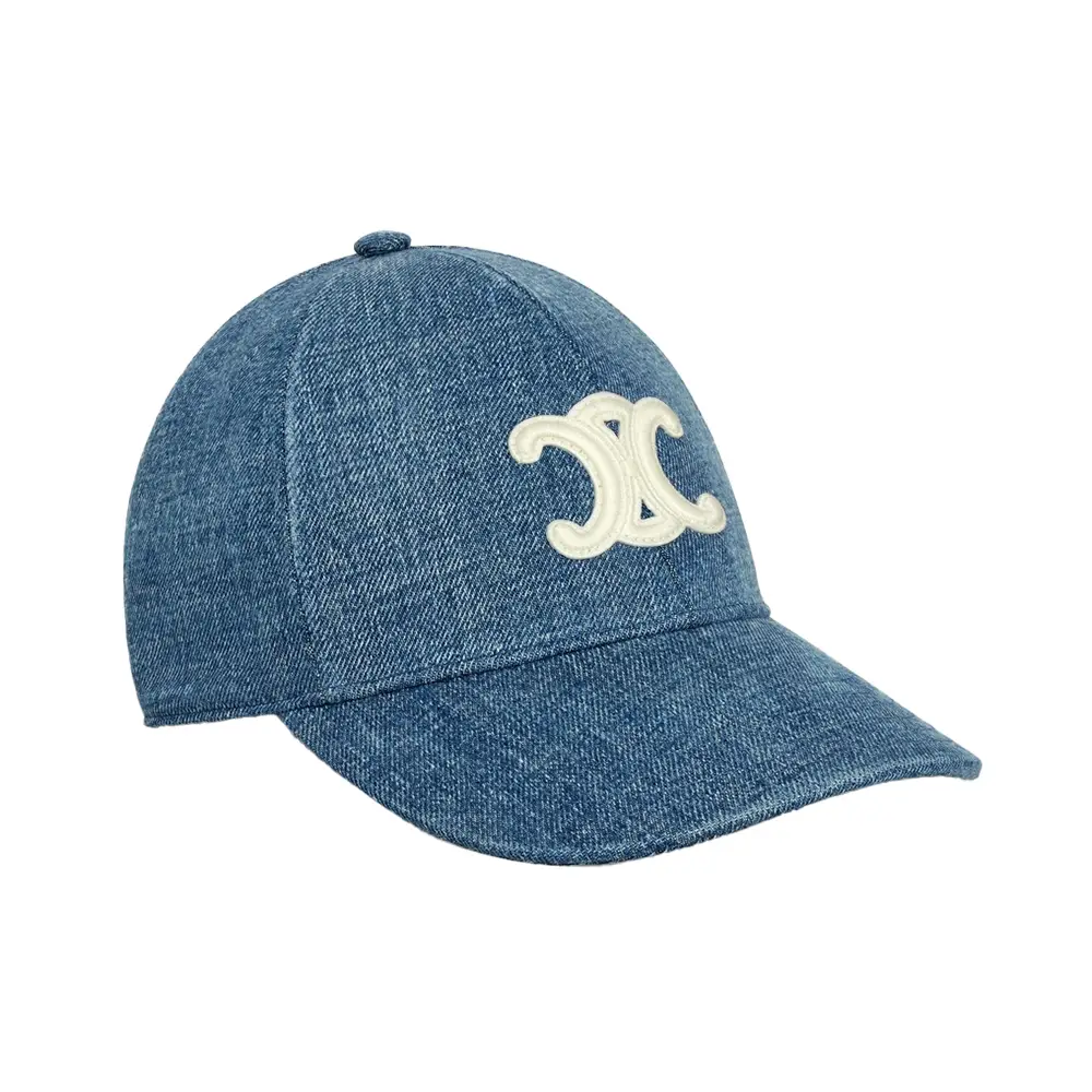 関税込 CELINE triomphe baseball cap in union wash TRIOMPHE BASEBALL CAP IN DENIM UNION WASH - DARK UNION WASH