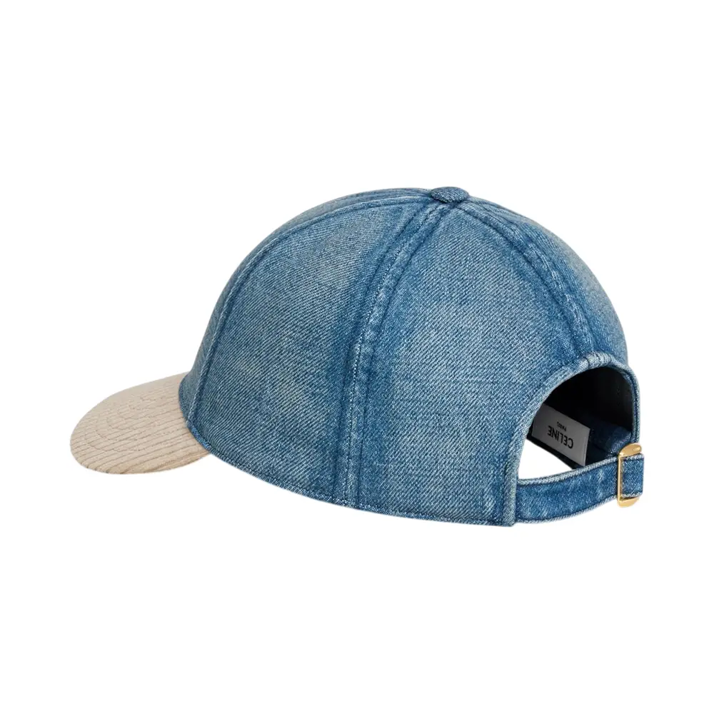 関税込 CELINE triomphe baseball cap in union wash TRIOMPHE BASEBALL CAP IN DENIM UNION WASH - DARK UNION WASH