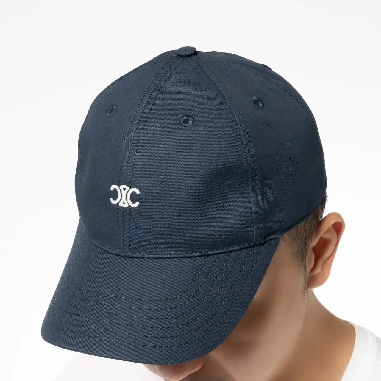 CELINE｜ (BASEBALL CAP IN COTTON GABARDINE (AA01C969P 07 Black Logo-Embroidered Cotton-Gabardine Baseball Cap