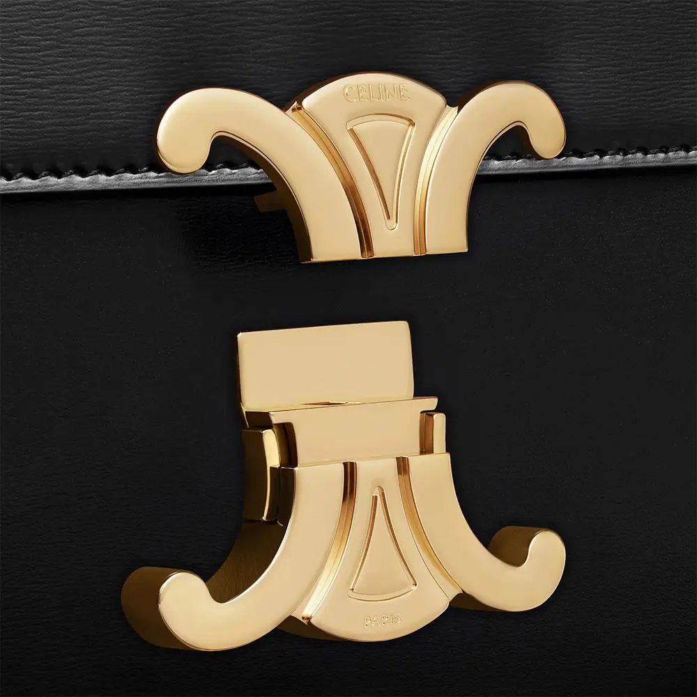 Celine Medium Triomphe Bag In Shiny Calfskin Black – voilà.id
