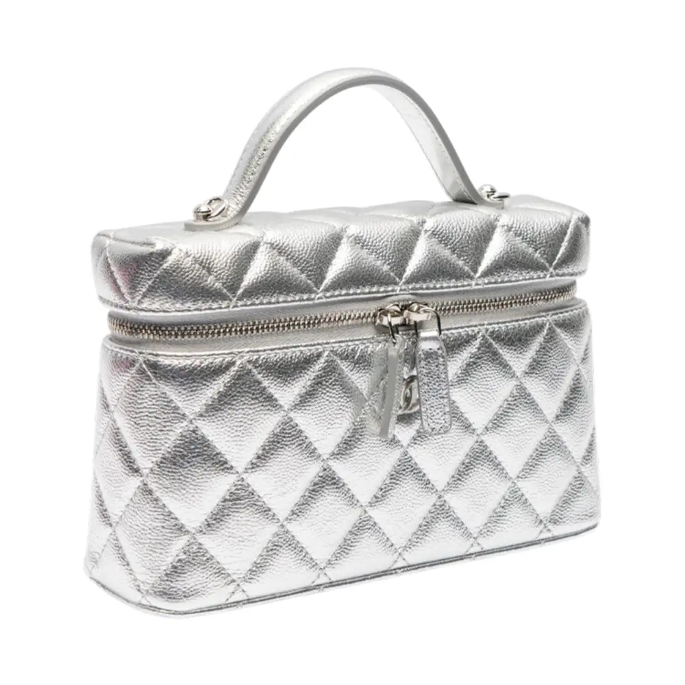 Chanel Vanity Clutch with Chain Caviar Silver Metallic Shw – voilà.id