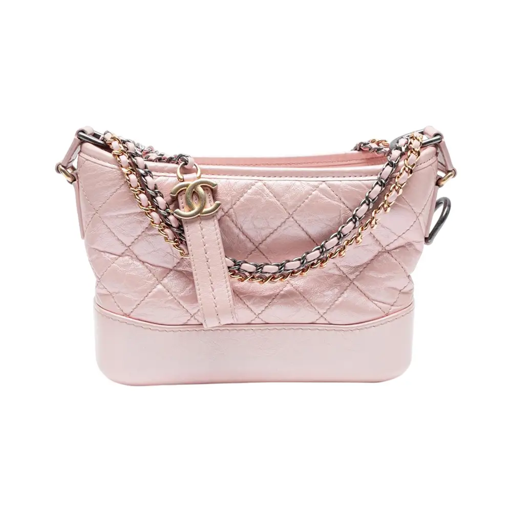 Chanel Gabrielle Iridescent Aged Calfskin Quilted Medium Hobo