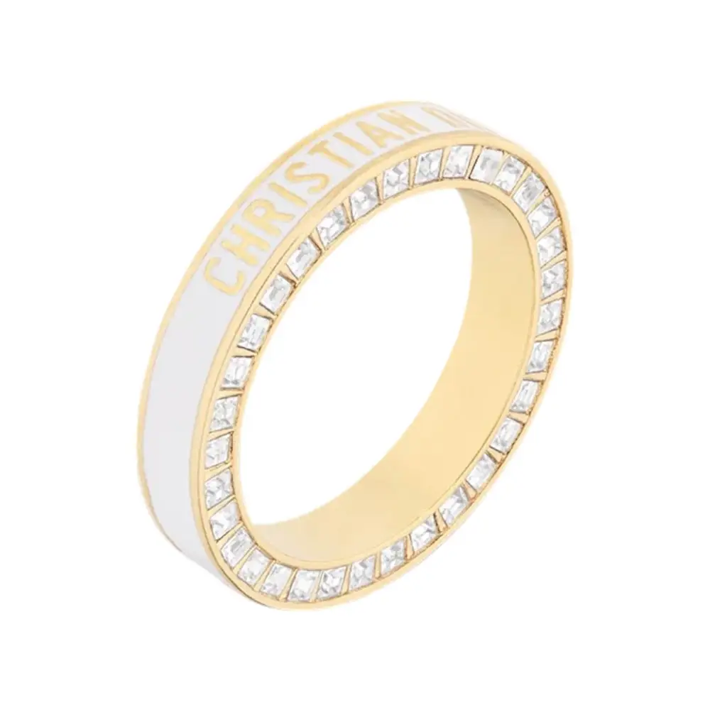 Christian Dior Night Code Ring Gold-Finish Metal White