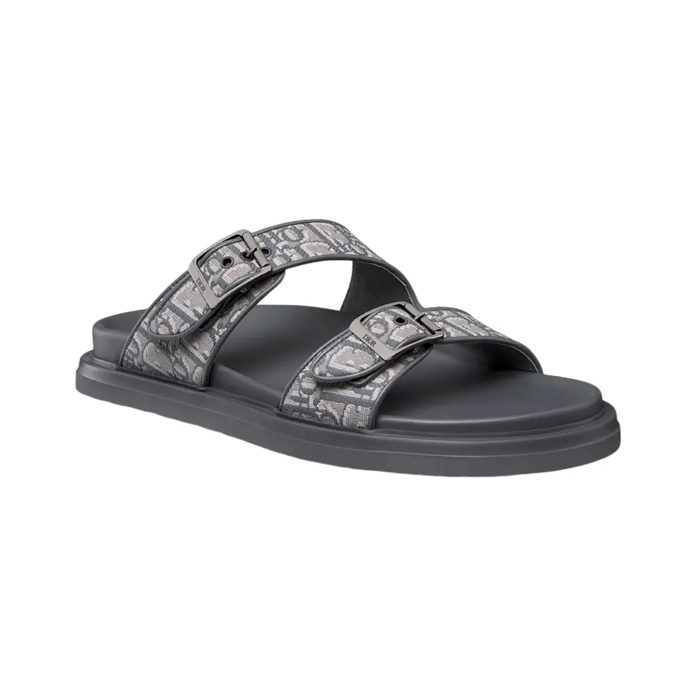 Christian Dior Aqua Oblique Jacquard Sandal Deep Gray – voilà.id