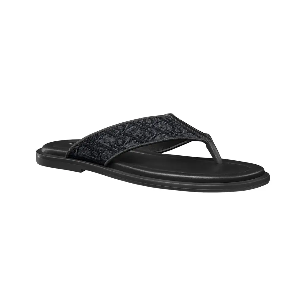 サンダル DIOR 3SA161ZSA_H961 THONG SANDAL JACQUARD BLACK Dior Alias Thong Sandal Beige and Black Dior Oblique