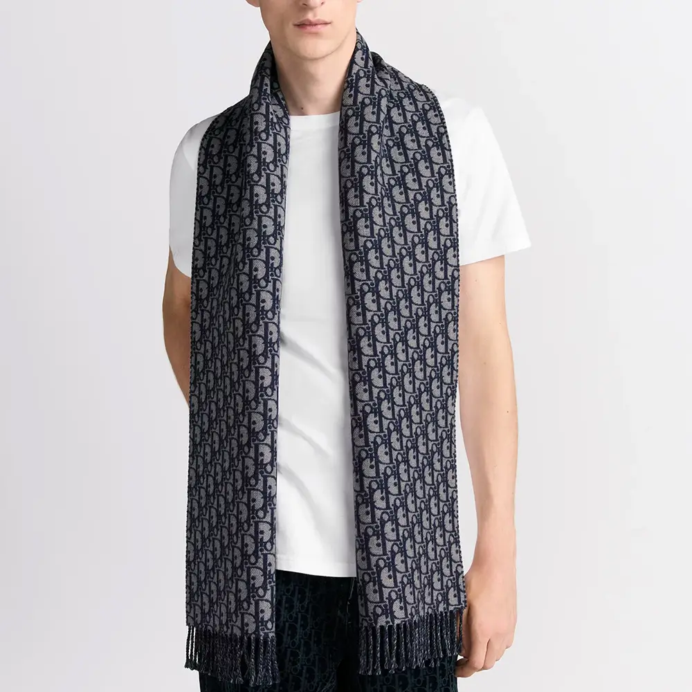 Christian Dior Scarf クリスチャンディオール CHRISTIAN DIOR 70s Silk Oblique Logo Monogram Scarf – Love