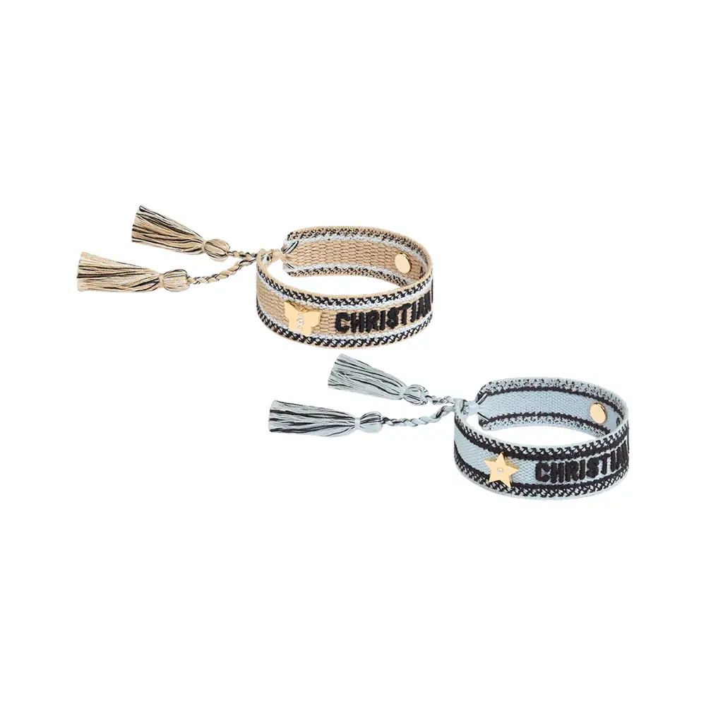 世界的に有名な Cotton Set Bracelet Dior Christian with Metal Gold-Finish アクセサリー
