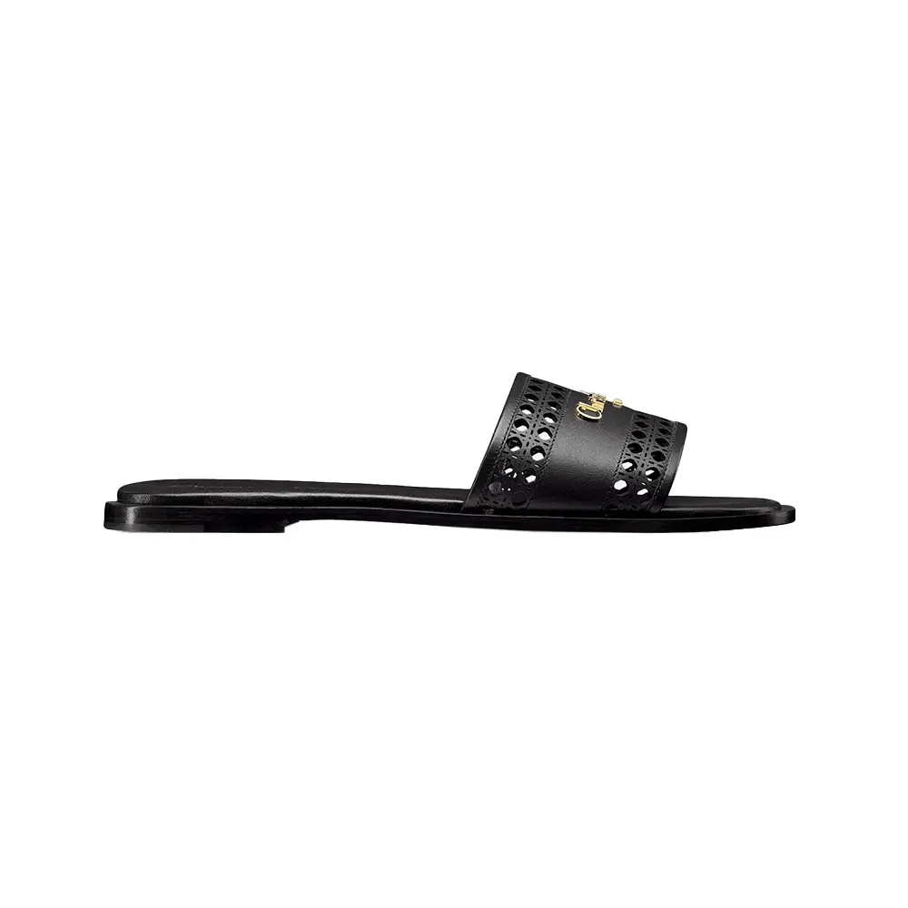 Christian Dior Dway Slide Cotton Embroidered with White and