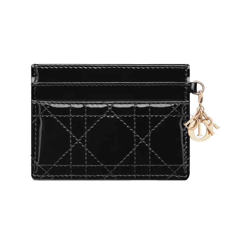 Christian Dior Lady D Freesia Card Holder Patent Cannage