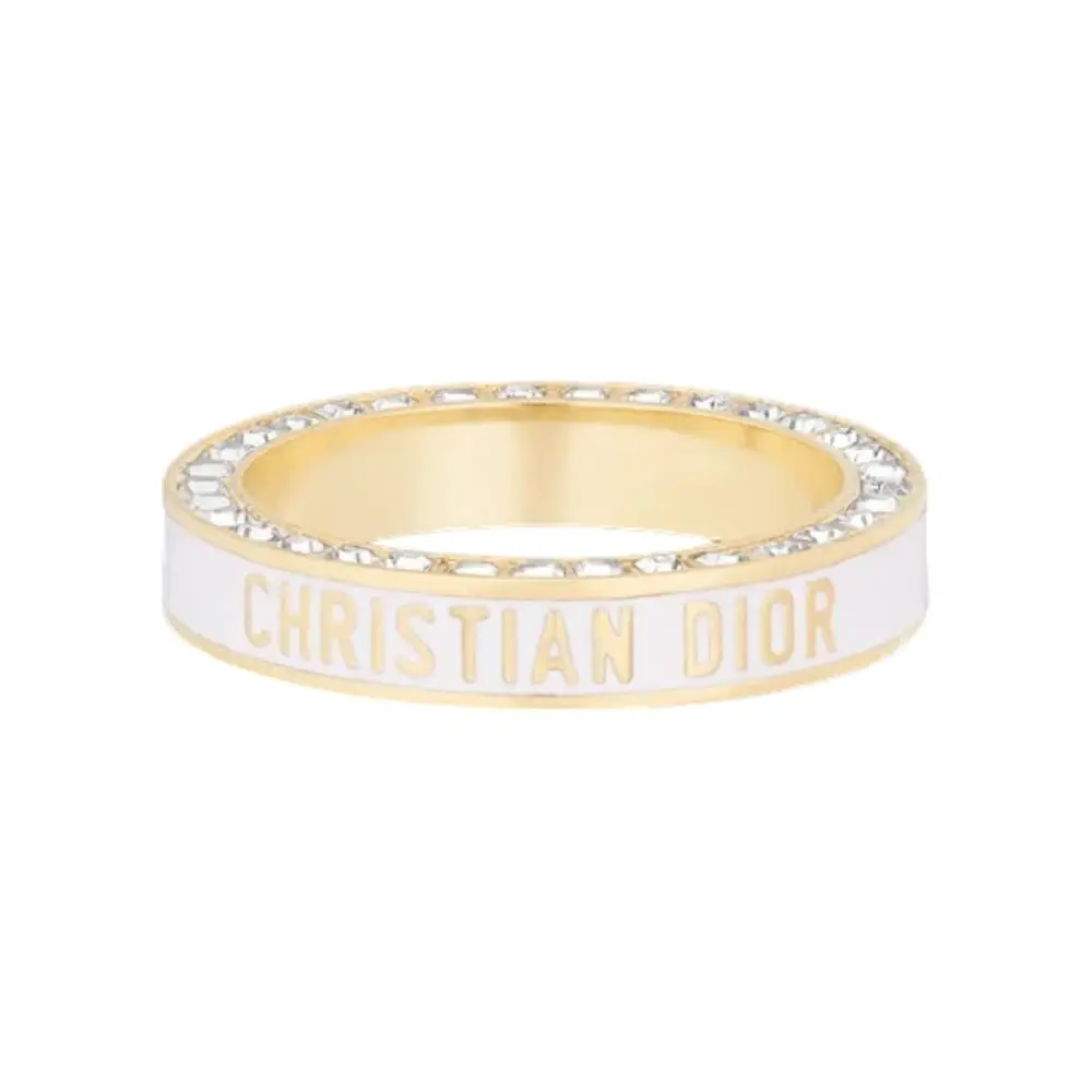 Christian Dior Night Code Ring Gold-Finish Metal White