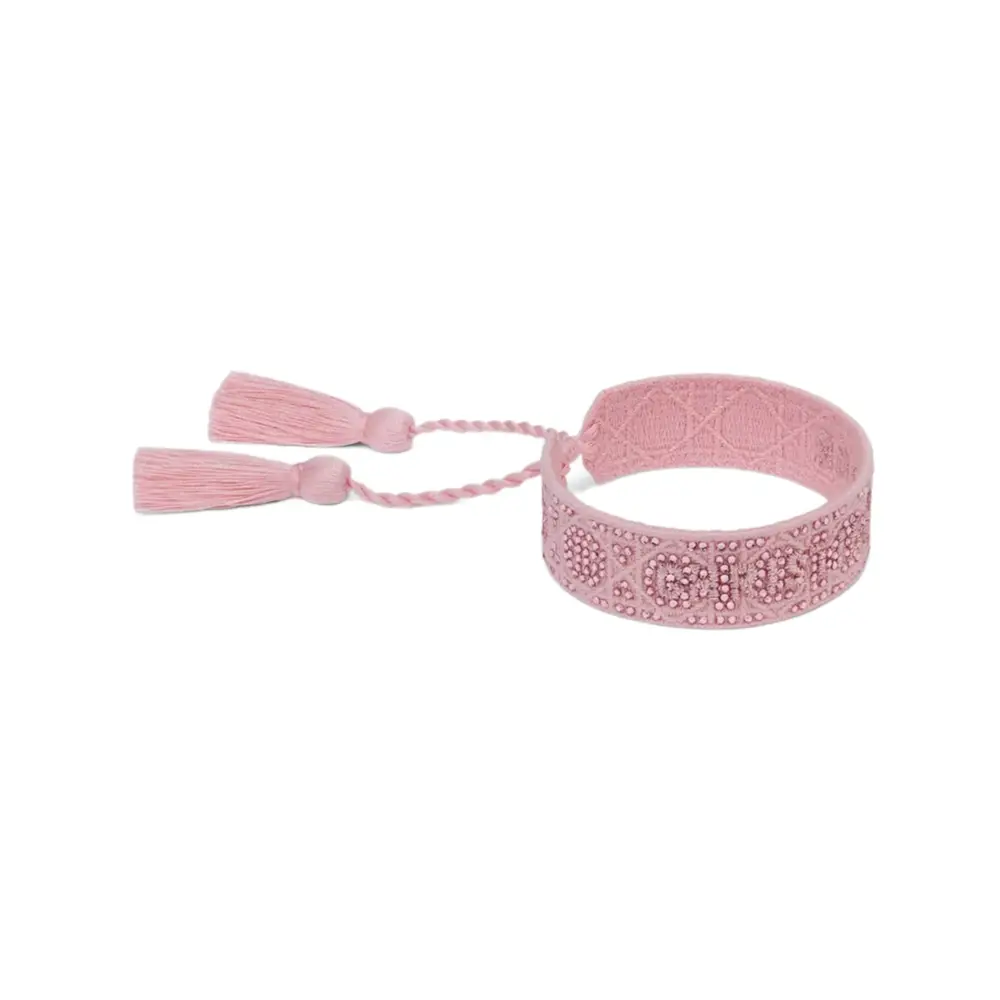 Christian Dior Cannage Embroidery and Crystal Bracelet Gold Christian Dior Cannage Embroidery and Crystal Bracelet Gold