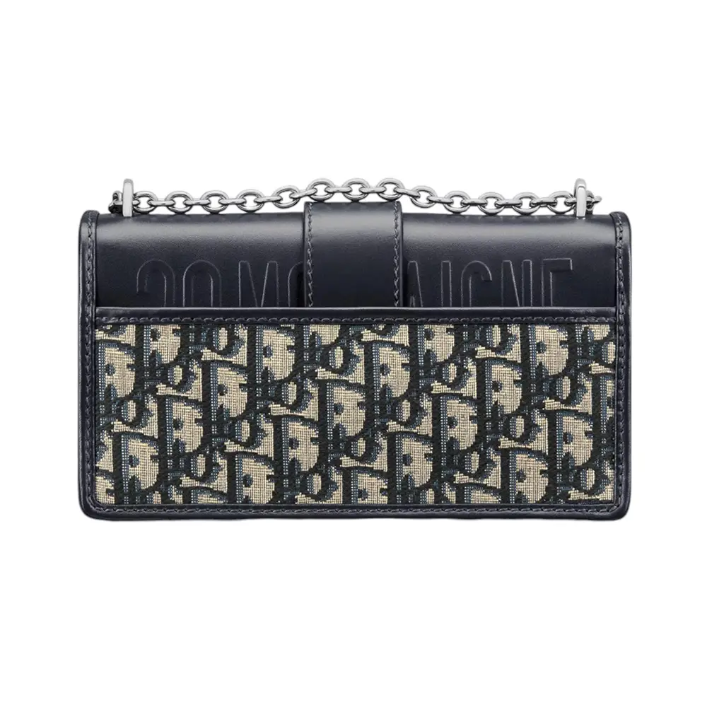 【オシャレな刺繍の♪】 Dior 30 Montaigne East-West バッグ 30 Montaigne East-West Bag with Chain Blue Dior Oblique