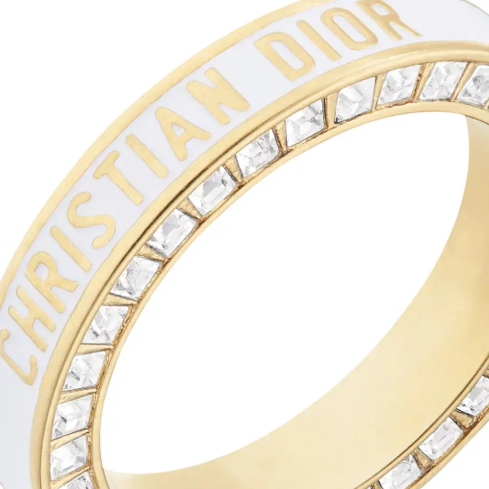 Christian Dior code リング ゴールド/ホワイト Dior Code Ring Set Gold-Finish Metal with Silver-Tone