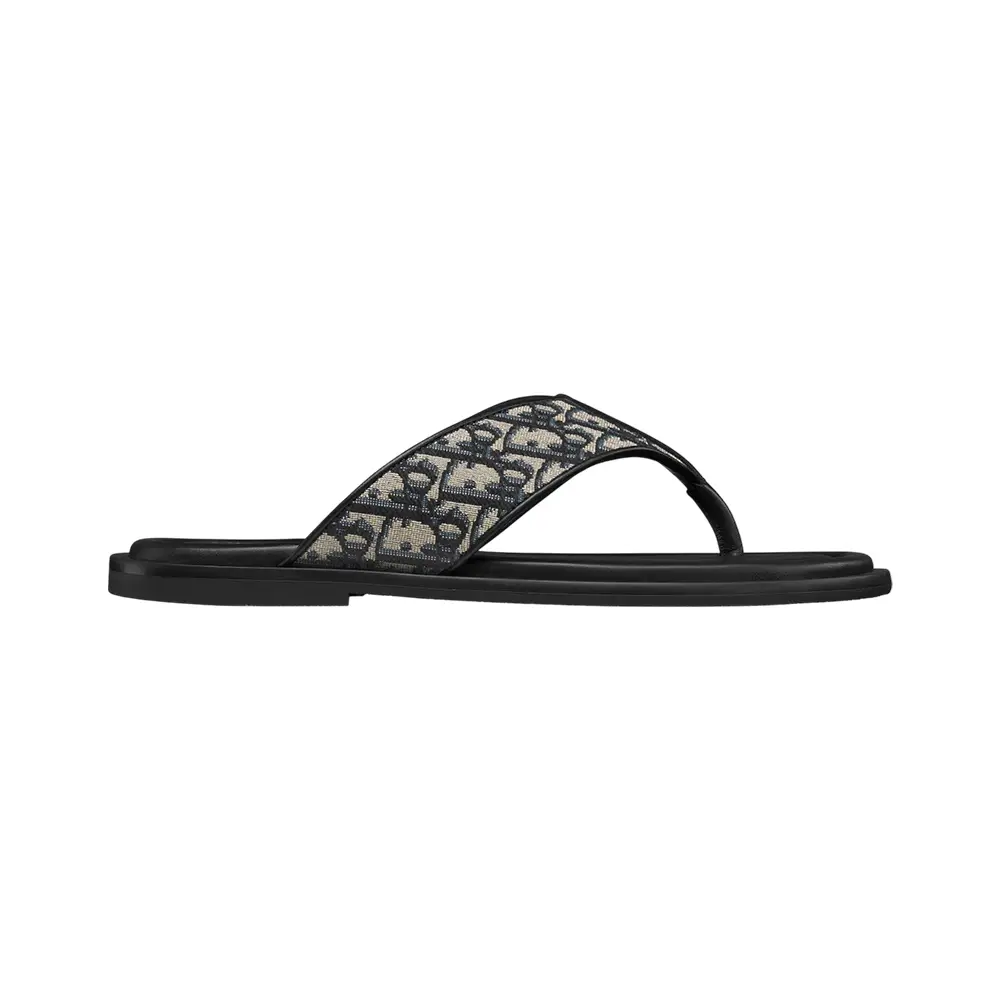 Christian Dior Alias Thong Oblique Jacquard Sandals Black – voilà.id
