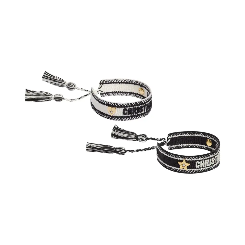 24SS【DIOR 】Christian Dior Bracelet Set クリスタル セット Clair D Lune Bracelet Set Gold-Finish Metal and White