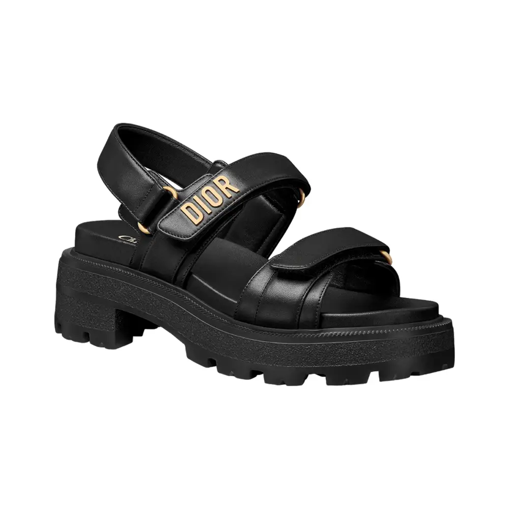Christian Dior D'Act Platform Sandal Lambskin Black – voilà.id