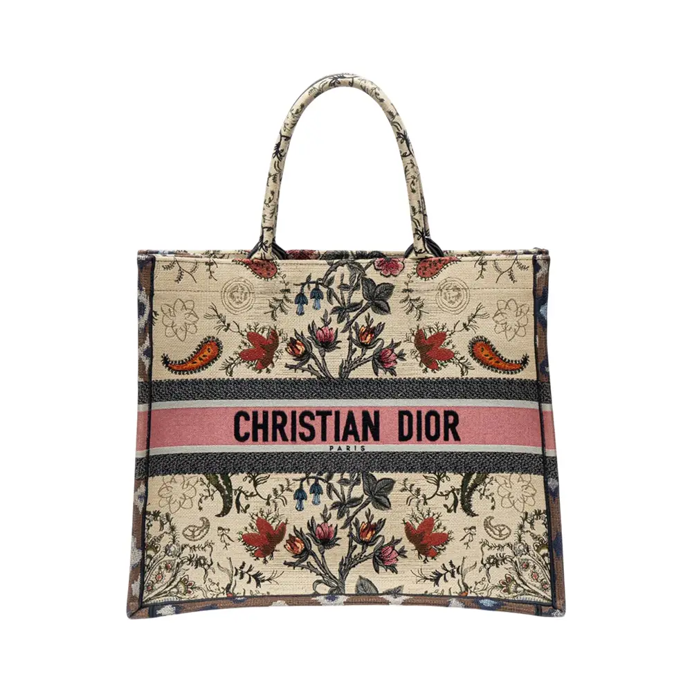 Christian Dior Large D Book Tote Embroidered Spring Summer