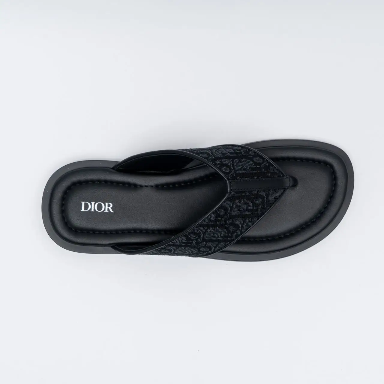 Christian Dior Alias Thong Oblique Jacquard Sandals Black