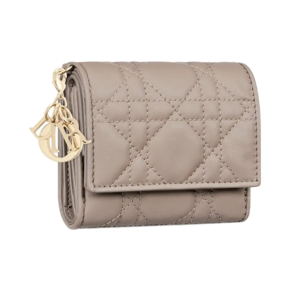 Christian Dior Lady D Lotus Lambskin Wallet Taupe – voilà.id