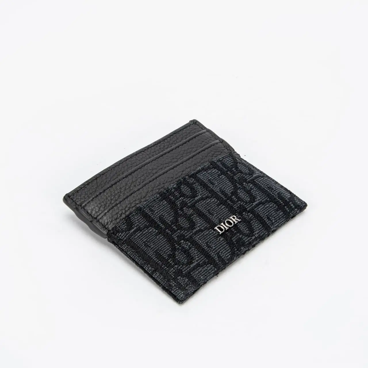 Christian Dior Card Holder Oblique Jacquard Black Grained – voilà.id