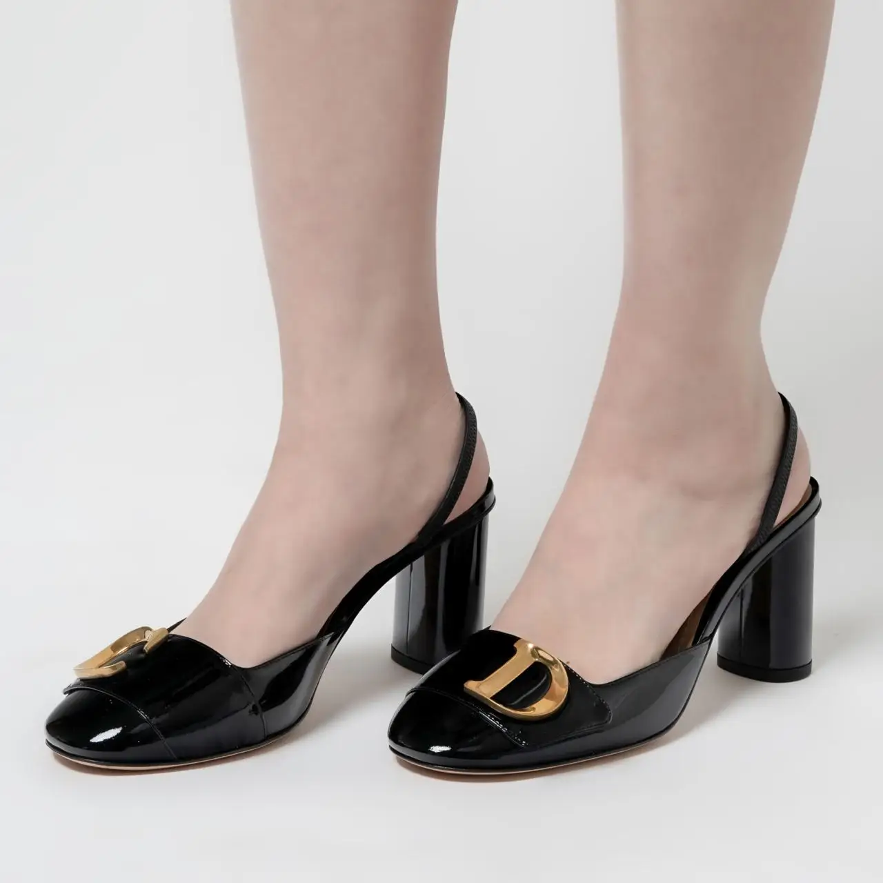 Christian Dior C'est 80 Patent Calfskin Slingback Pumps