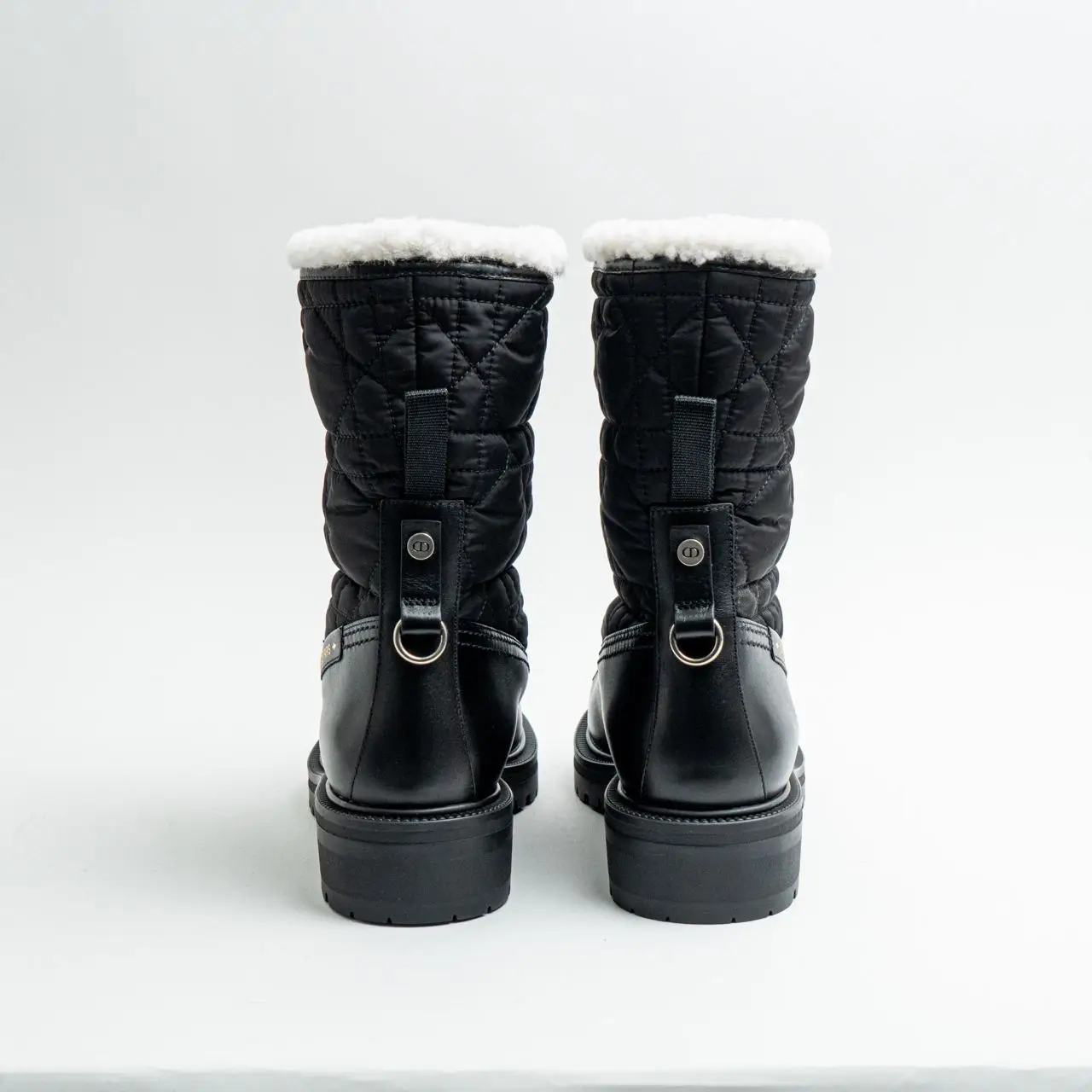 Christian Dior Frozen-D Ankle Boot Black Calfskin Cannage Quilted