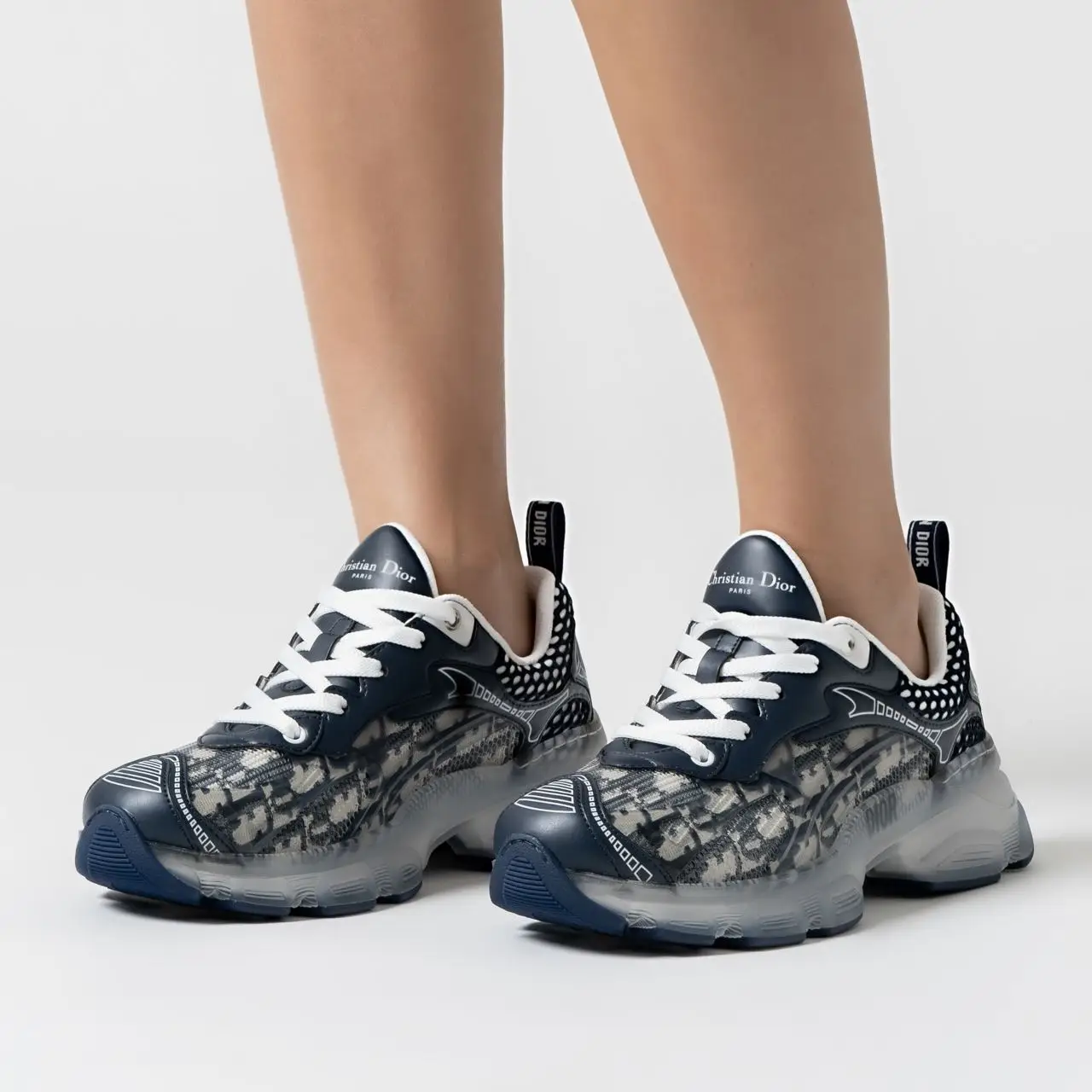 【新作】Dior☆Dior Vibeスニーカー ロゴ 星 ディープブルー Dior Vibe WMNS Deep Blue Oblique Technical Fabric