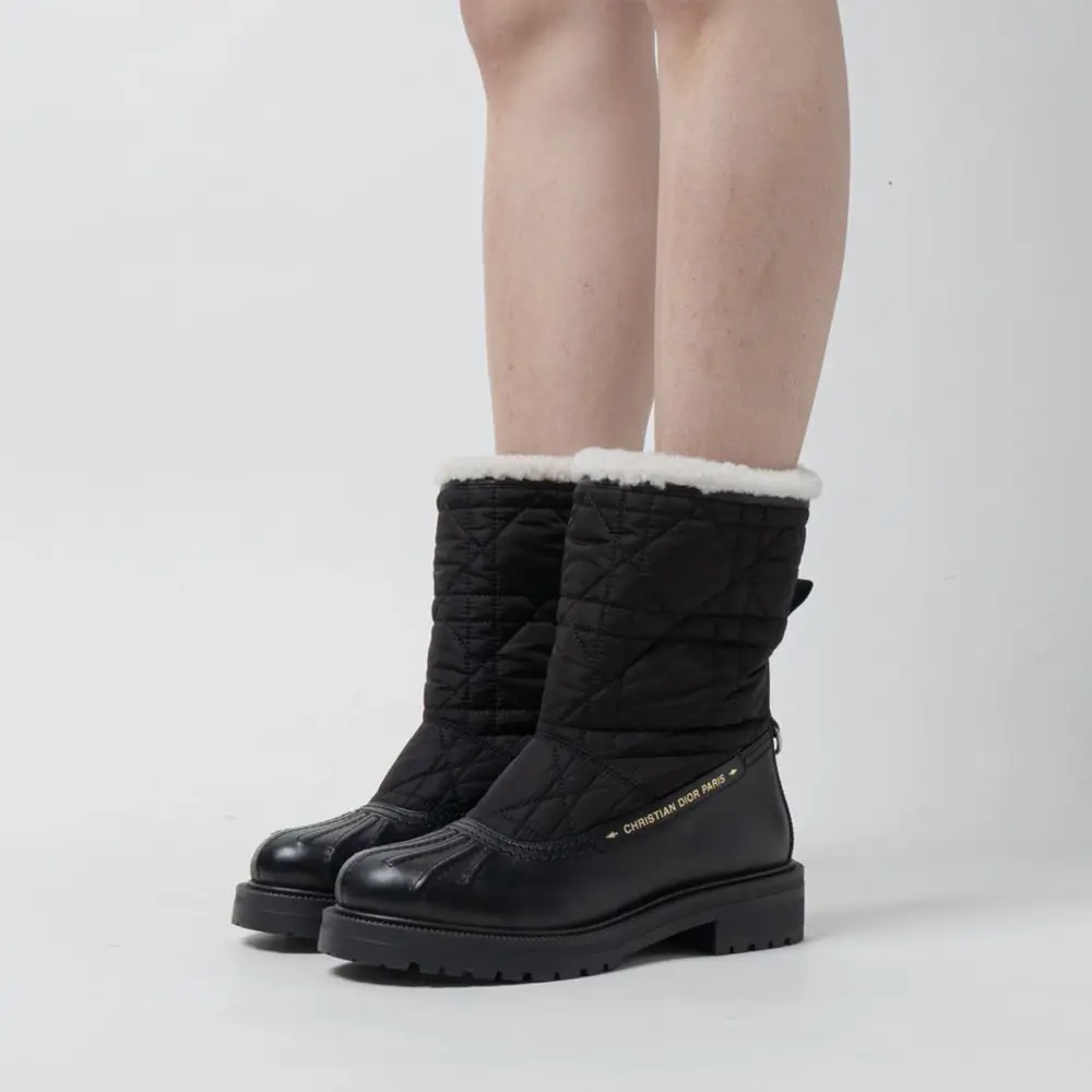 靴 Christian Dior Cannage Quilt Ankle Boots Christian Dior Frozen-D Ankle Boot Black Calfskin Cannage Quilted