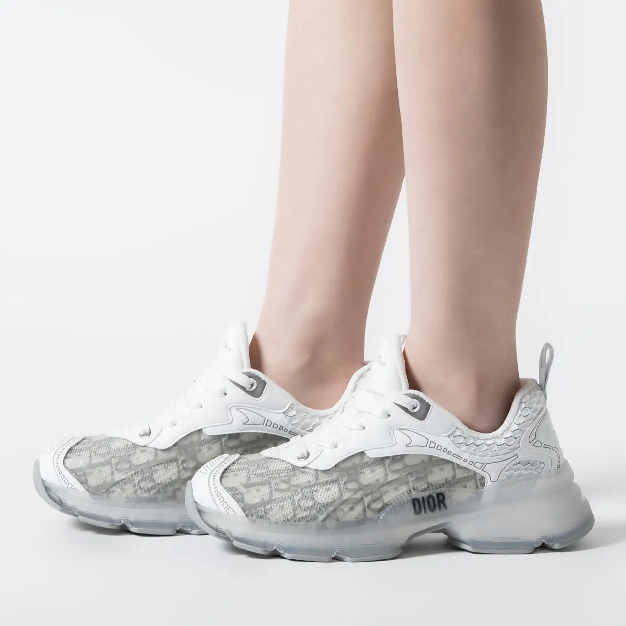 Christian Dior D'Vibe Sneakers Oblique Jacquard Fabric and