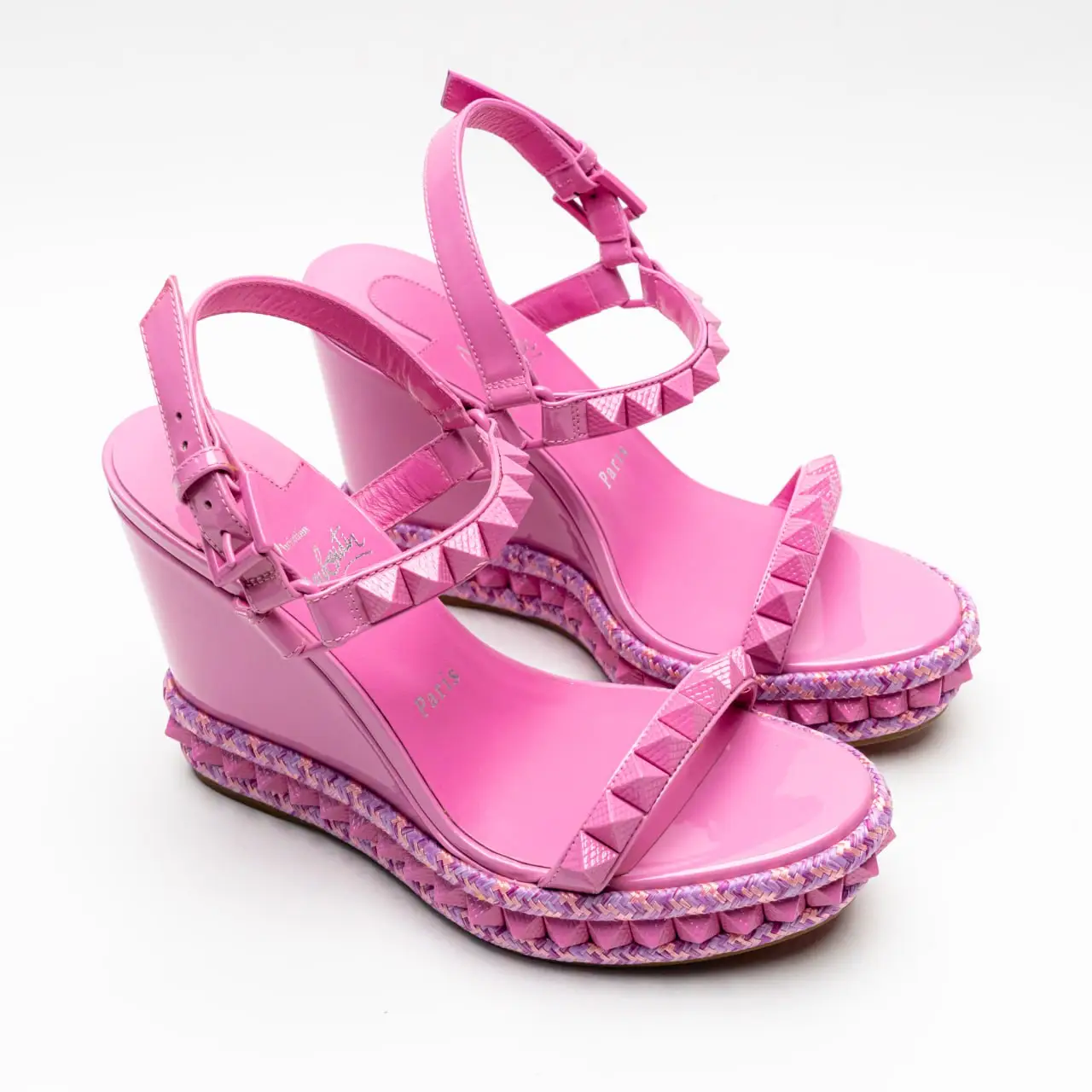 Christian Louboutin Pyraclou 110 Spikes Wedges Patent Christian Louboutin Pyraclou 110 Spikes Wedges Patent