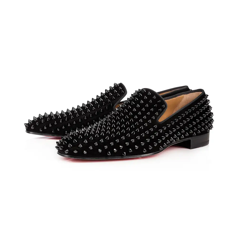 Louis vuitton black spike shoes hotsell